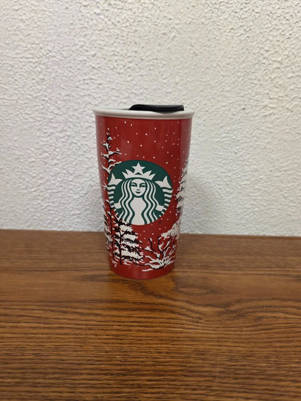 Starbucks 2016 Red Christmas Tree Travel Mug Stoneware 12 oz Tumbler